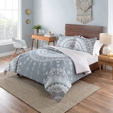 Girls Light Pink White Grey Bohemian Mandala Comforter Twin Xl Set Girly Tribal Southwest Arrow Beddin Pink Comforter Pink Comforter Sets Pink And Grey Bedding
