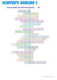 Winter crossword puzzle answer key. Winter Crossword Puzzle With Key English Esl Worksheets For Distance Learning And Physical Classrooms