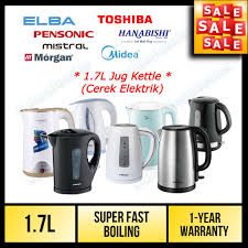 Elektrik kw fiyatı nasıl hesaplanır? 1 7l Jug Kettle Pensonic Elba Toshiba Midea Morgan Hanabishi Food Grade Material Cerek Elektrik Shopee Malaysia