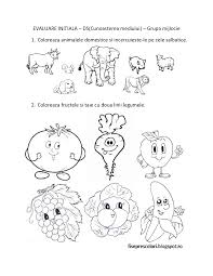 Fise De Evaluare Initiala Ds Cunoasterea Mediului Grupa Mijlocie Fise De Lucru Gradinita Preschool Activities Farm Animals Preschool Kindergarden