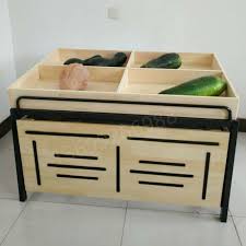 Des Etageres En Bois Fruits Et Legumes Promotion Double Fruit Tri Couche Acier Bois Etagere Dans Le Fruit De Supermarche Magas Etagere Bois Acier Bois Mobilier