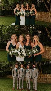 Santa Barbara Courthouse Wedding Canary Hotel Rooftop Reception Dark Green Wedding Wedding Bridal Party Photos Bridesmaid