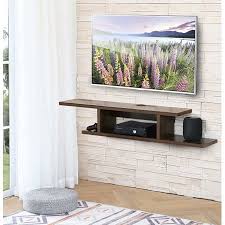 View our collection of wall mounted entertainment units and tv stands from the comfort of your home and shop online with our fast and easy ordering system. Fitueyes Floating Entertainment Wall Mounted Tv Console Storage Shelf Modern Tv Stand Media Console Walnut From Fitueyes Accuweather Shop