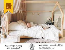 4 out of 5 stars. Toddler House Bed Plan Full Size Bed Frame Plan For Montessori Bedroom Diy Pdf Plan Wooden Floor Toddler House Bed Plans Bed Plans House Beds For Kids