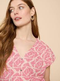 Rae Organic Cotton Vest in PINK PRINT