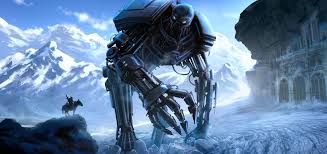 Castle in the sky robot wallpaper. Wallpaper Cyborg Robot Rider Castle Mountains Ice 2500x1180 Wallhaven 1051524 Hd Wallpapers Wallhere