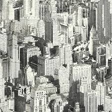 Black and white city wallpaper ·① wallpapertag. Roommates Peel Stick New York City Wallpaper In Black Bed Bath Beyond