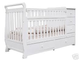 Daphne 2 In 1 Convertible Crib With Attached Dresser Changing Table And Bottom Drawers Available In 3 Fi Crib With Changing Table Cribs Baby Changing Table