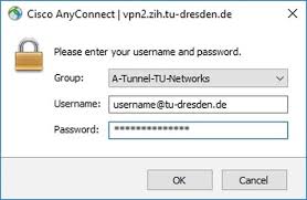 The images in this article are for anyconnect v4.10.x, which was latest version at the time of writing this document. Cisco Anyconnect For Windows 7 Windows 8 1 Windows 10 Centre For Information Services And High Performance Computing Zih Tu Dresden