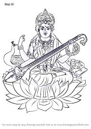 Learn How To Draw Saraswati Hinduism Step By Step Drawing Tutorials Drawings Pencil Drawing Pictures Pencil Drawings