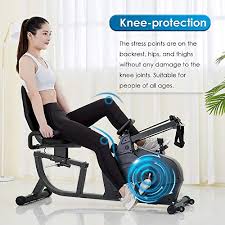 Magnetic recumbent exercise bike w/ easy adjustable seat, device holder, rpm and pulse rate. Maxkare Recumbent Exercise Bike Stationary Magnetic Indoor Cycling Bike With Arm Resistance Bands Easy Adjustable Seat Lcd Monitor Pulse Rate Monitoring For All Ages Cardio Workout At Home Pricepulse