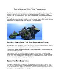 However, today we are happy to share with you our list of the best space themed aquarium decorations that you can buy online. Calameo Asian Themed Fish Tank Decorations