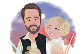 Custom Star Wars Family Portrait From Photo, Hand Drawn Not AI,  Personalised Jedi Family/couple Art, Christmas Gift