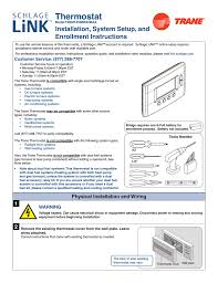 Pro tips for installing thermostat wiring. Trane Schlage Link Tzemt400bb32maa User Manual Manualzz