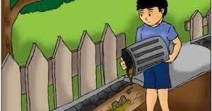 Dibuang ke tempat pembuangan sampah sementara b. 25 Koleksi Populer Gambar Animasi Orang Membuang Sampah Di Sungai