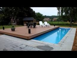 Terrasse Mobile De Piscine Un Rolling Deck En 2 Parties A Margency Youtube Wooden Pool Swimming Pools Backyard Pool