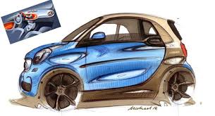 First Official Sketches Of All New 2015 Smart Fortwo Out In The Open Carscoops Smart Fortwo Car Design Sketch Smart Car