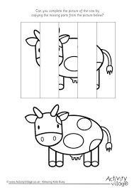 From cats and dogs to jungle animals, these animal puzzles feature lots of cute and majestic creatures! Complete The Cow Puzzle Cow Animal Puzzles Cow Drawing