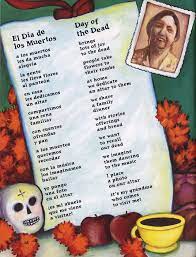 Poema El Dia De Los Muertos Teaching Spanish Day Of The Dead How To Speak Spanish