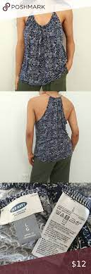 Old Navy Summer Navy Blue Floral Tank Top Size L Floral Tank Top Tank Tops Floral Tank