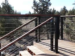 Cable railing is a hybrid of materials, as the cables are installed in frames of wood, aluminum or composite. Black Cable Railing Houzz