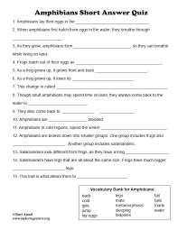 If you fail, then bless your heart. Amphibians Short Answer Quiz