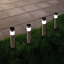 Solar Outdoor Led Light Battery Operated Stainless Steel Path Walkway Lights For Landscape Patio Driveways And Pathways By Pure Garden Walmart Com In 2020 Walkway Lights Solar Landscape Lighting Pure Garden