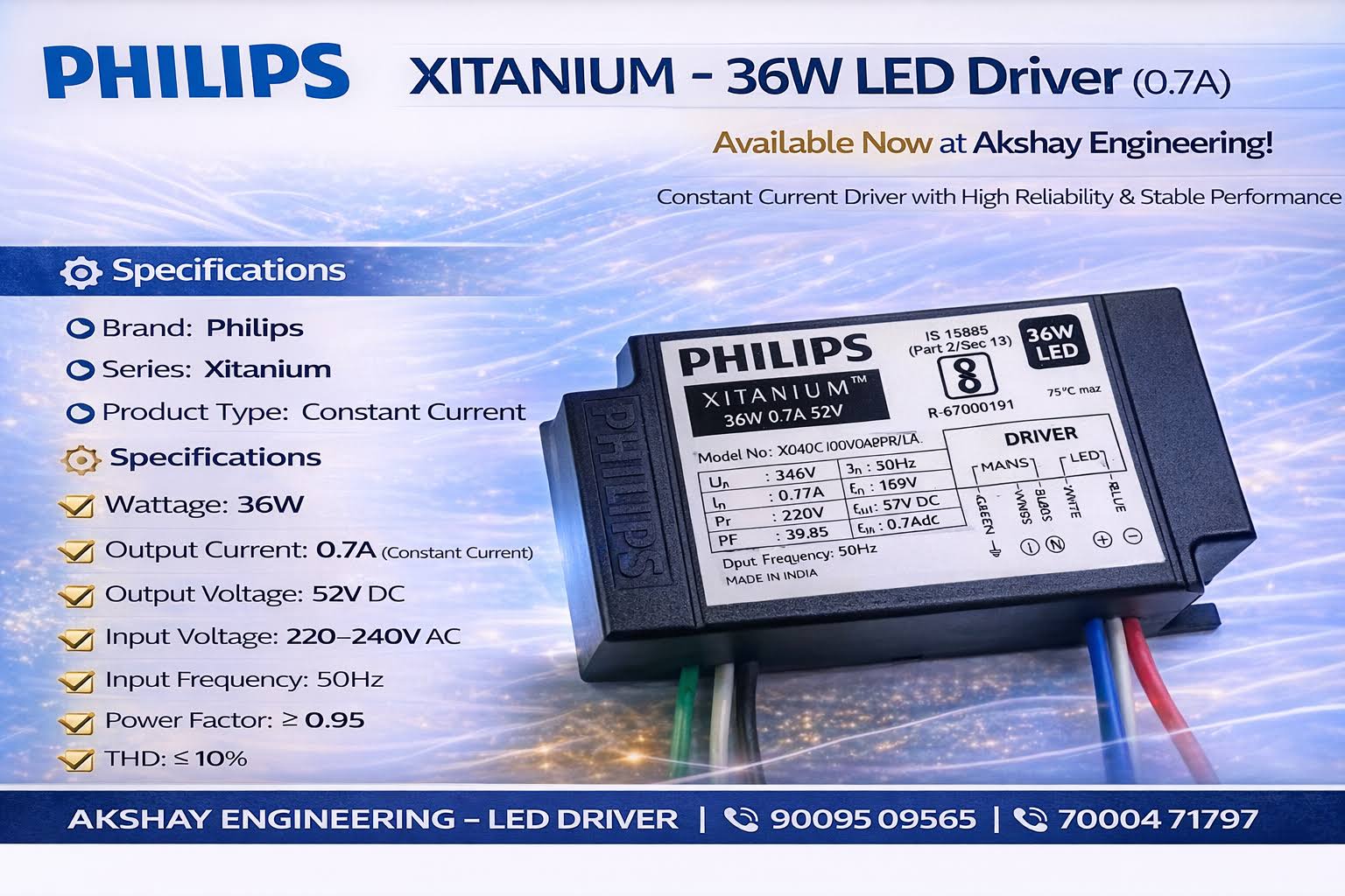 PHILIPS XITANIUM – 36W LED DRIVER (0.7A) - Power Supply product image