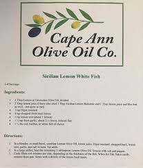 Cape Ann Olive Oil Co On Instagram In Honor Of Gloucester S St Peter S Fiesta This Weekend Here Is A Fish R Sicilian Lemon White Balsamic Vinegar Balsamic