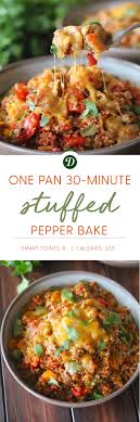 One Pan 30 Minute Stuffed Pepper Bake Stuffed Peppers Quick Healthy Dinner Healthy Recipes