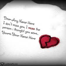Write Name On Best I Miss U Messages For Husband Picture In 2020 Message For Husband I Miss U Images For Facebook Profile