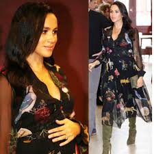 Meghanmarkle Bugun Kus Desenli Romantik Bir Oscardelarenta Elbise Tercih Etmis Prince Harry And Megan Harry And Meghan News Maternity Clothes