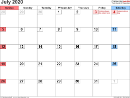 July 2020 Calendar With Holidays Canada July Calendar Calendar Printables January Calendar