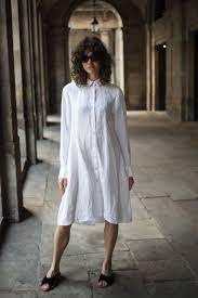 White Long Linen Shirt Dress Women S Loose Linen Maxi Etsy Dress Shirts For Women Long Linen Shirt Linen Shirt Dress