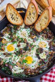 Mushroom And Brie Baked Eggs Recipe Breakfast Brunch Recipes Breakfast Recipes Recipes