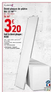 Home depot canada vous offre tout le nécessaire pour vos matériaux de construction. Offre Demi Plaque De Platre Ba 13 Nf Planodis Chez Brico Depot