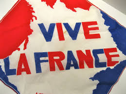 Vintage French Hankie Vive La France Red White And Blue French Party French Vintage La France