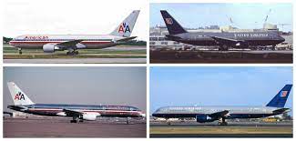 From left to right) Flight 11, Flight 175, Flight 77, and Flight 93. The  four planes that were hijacked on 9/11 and flown into various targets. 11 and  175 hit the North