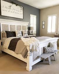 I will soon be switching out the faux fur pillows and flannel sheets for spring. 39 Stunning Modern Farmhouse Bedroom Remodel Ideas