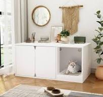 Solid Wood Cat Furniture Hidden Litter Box Cabinet Litter ...