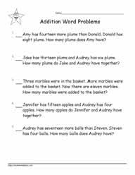 For example, students may write about a math problem, explaining how they solved it. Grade 1 Word Problems Worksheets