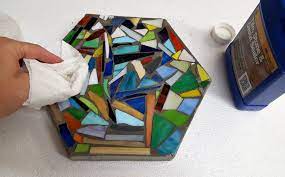 Spread the mortar into the area which is outlined with the tape. How To Make A Stepping Stone With Scrap Glass How To Mosaic