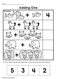 adding one is a simple printable math worksheet with lots of pictures kindergarten addition worksheets problems for kids 