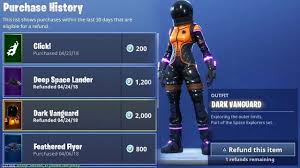 Games that are eligible for refunds are purchased within the last 14 days and have less than 2 hours of played time games and products you purchase through the epic games store are generally eligible for a refund. How To Refund And Return Items In Fortnite Ign