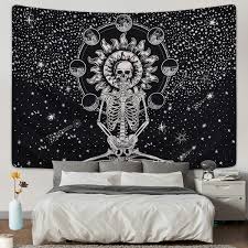 Lay out the perfect tapestry wall art at bed bath & beyond with this intriguing amount of wall tapestries. Mandala Skull Tapestry Wall Hanging Moon Phase Change Tapestries Bedroom Decor Mandala Art Tapestries Home Garden Paladiosimara Com Br