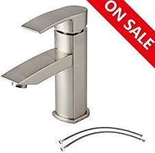 Hotis Commercial Single Handle Stainless Steel Vanity Bathroom Faucet Lavatory Sink Faucet Brushed Nickel Finish Sink Faucets Bathroom Faucets Lavatory Sink