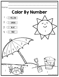 Fun Summer Practice For Incoming Kinders Color By Number Summer Preschool Preschool Activities Preschool