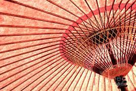 A traditional japanese umbrella, made of wood and paper, from the inside. Japanese Paper Umbrella Photograph By Dimitria Bukhleva