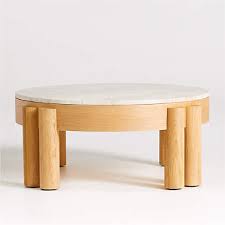 Base features adjustable levelers to adapt to varying floor levels. Oasis Round Wood Coffee Table Reviews Crate And Barrel