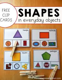 They aid in building an interactive educational environment. Shapes In Everyday Objects Clip Cards The Measured Mom